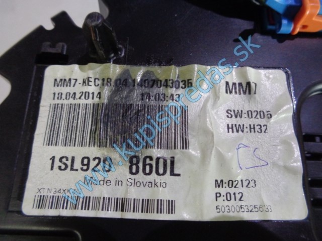 tachometer na seat mi, 1,0, 1SL920860L
